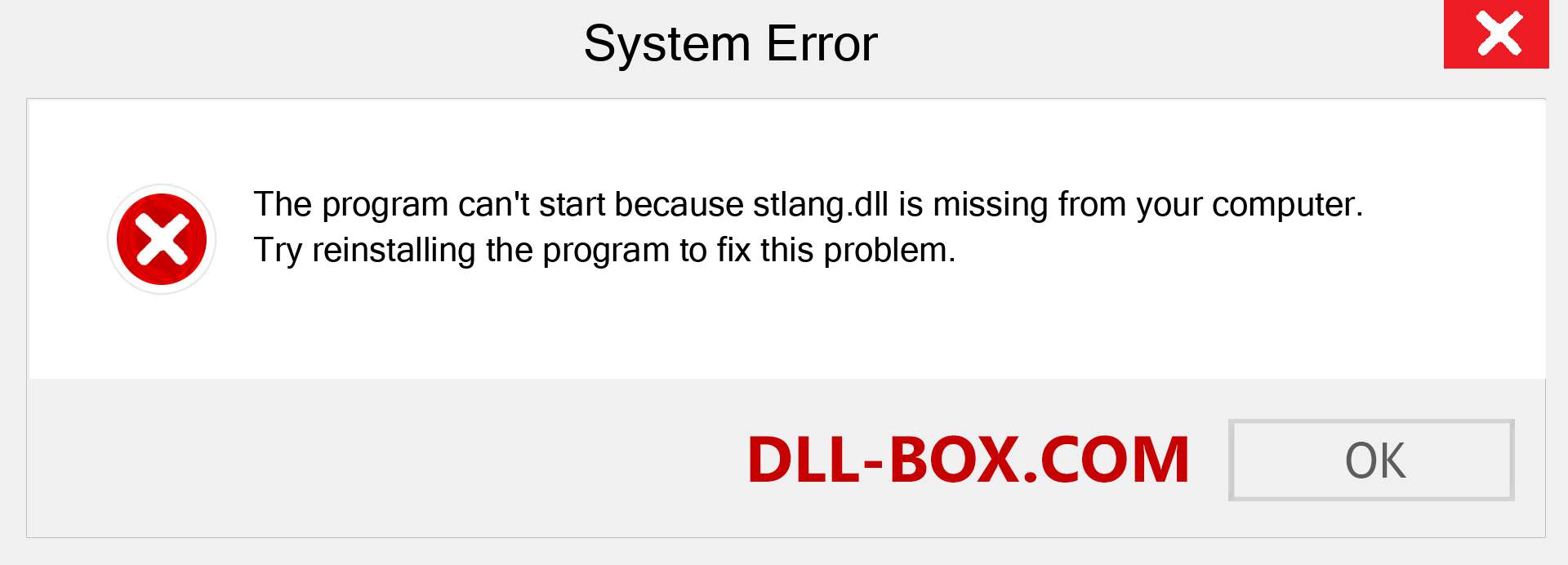  stlang.dll file is missing?. Download for Windows 7, 8, 10 - Fix  stlang dll Missing Error on Windows, photos, images