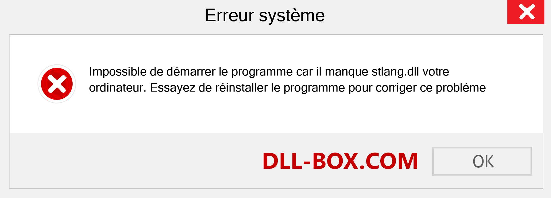 Le fichier stlang.dll est manquant ?. Télécharger pour Windows 7, 8, 10 - Correction de l'erreur manquante stlang dll sur Windows, photos, images